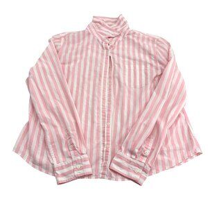 Tommy Hilfiger Pink & White Striped Button-Up Shirt XL Long Sleeves